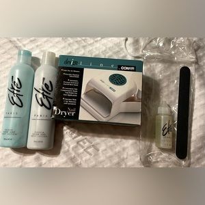 Nail dryer & Etre lotions, file, cuticle oil. New & like new.